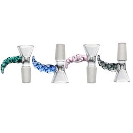 Fumer Bols En Verre Diapositive Mélange Corne De Taureau 6 Mélanger Les Couleurs Filtre Bol Épais 14mm 18mm Mâle Femelle Joints Pour Bongs Narguilé Pipe À Eau