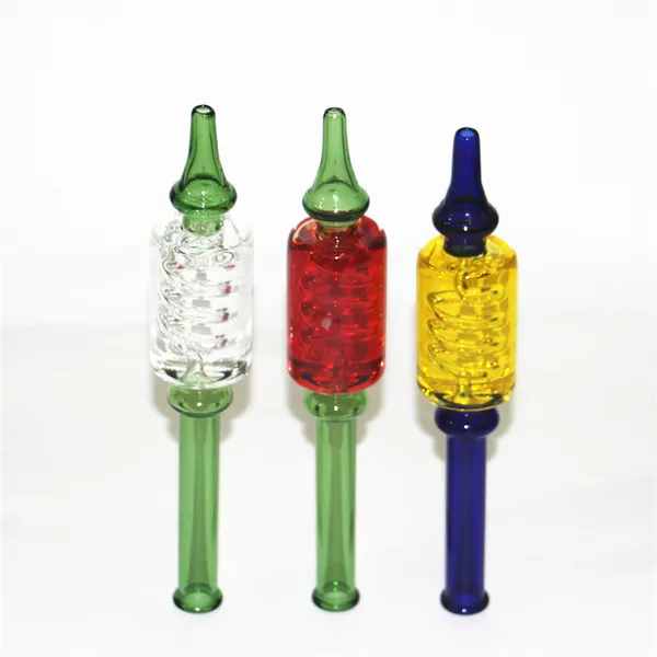 Kit de nectar en verre à fumer avec huile de refroidissement glycérine liquide à l'intérieur Dab Straw Tube Drip Tips Hookah Bongs