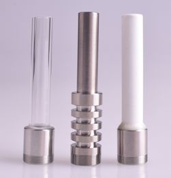 Accesorios para pipas de vidrio para fumar 510 hilos Clavos de punta de cerámica de cuarzo titanio para mini Micro Nectar Collector V4 Kit
