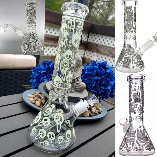 Pipas de agua de vidrio para fumar Cabezal de ducha invertido Percolador Bongs de vidrio a la venta en línea Hookahs Recycler Perc Bubbler con junta macho de 14,5 mm