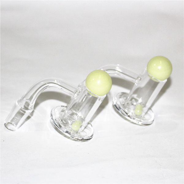 fumer lueur dans l'obscurité Heady Quartz Banger 2mm d'épaisseur biseauté à 90 degrés Edge14mm Joint mâle avec Spinner Ruby Pearlss Blender Spin Nail verre cendres catcher dabber outils