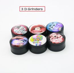 Grinder fumador creativo 3D Color Impresión Drip Plastic Threelayer Aleación de zinc Fuma Diámetro de amoladora de 52 mm Metal GrinderCrus3485129