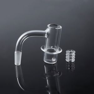 Unhas Banger de quartzo de borda chanfrada de solda regular de halo fumegante com inserção removível para bongos de água de vidro