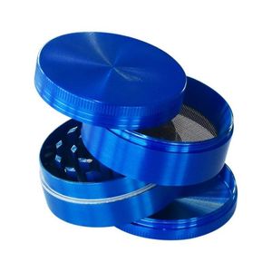 Roken Herb Grinders 40mm 50mm 55mm 63mm 4 Delen Zinklegering Grinder Droog Herb Vaporizer Herb Spice Crusher Flat Slijpmachines