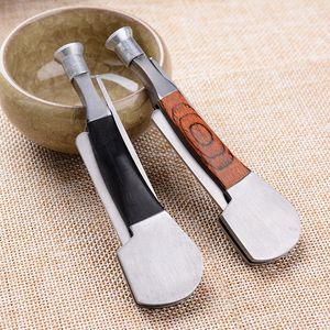 Pipa para fumar caoba, cuchillo para fumar, palo de acero inoxidable, madera de caoba negra, accesorios de barra de presión 3 en 1