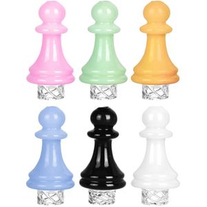 Fumer Innovant Pion Chess Style 30mm Coloré Remplacement Carb Cap Herbe Tabac Filtre À Huile Verre WaterPipe Bong Narguilé Quartz Bol Porte-Cigarette DHL