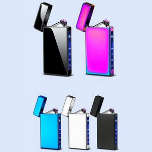 Roken aanstekers kleurrijk touchscreen power digitale display winddichte USB cyclische laadboog lichtere draagbare innovatieve kruiden sigaretten tabakshouder dhl