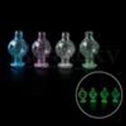 Bouchon de carburateur à bulles de verre lumineux pour fumer 25mmOD Capuchons capiteux colorés pour bord biseauté Quartz Banger Nails Bongs à eau Pipes Dab Rigs bouchon de carburateur à bulles de verre