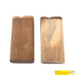 Fumer en bois naturel pirogue en céramique One Hitter tuyau étui de rangement boîte Portable conception innovante porte-cigarette de protection