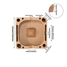 Roken Natuurlijke Hout Draagbare Multifunctionele Asbakken Droog Herb Tabak Sigaret Houder Asbak Bong Glazen Kom Beugel Houten Hoge Kwaliteit DHL GRATIS