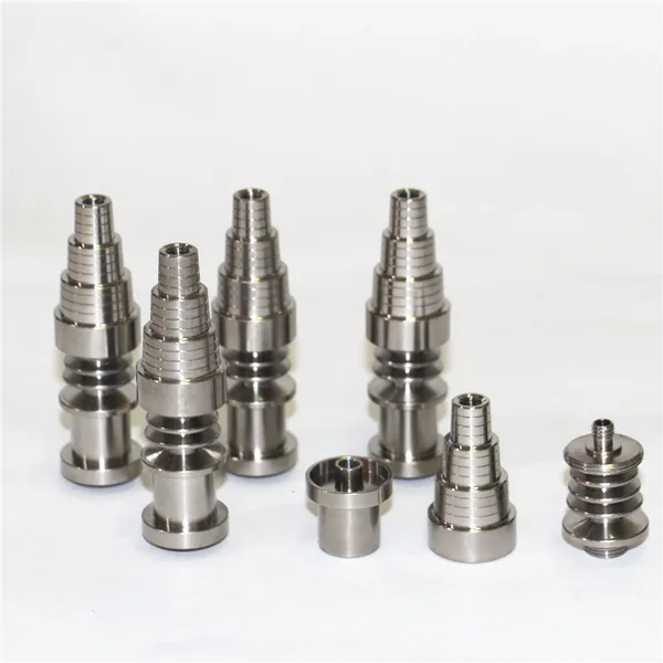 Pipe à fumer 6 en 1 Domeless Titanium Nail GR2 Nails Joint 10mm 14mm et 18mm Verre Bong Pipe à eau Pipe en verre pour G9 Enail Dnail