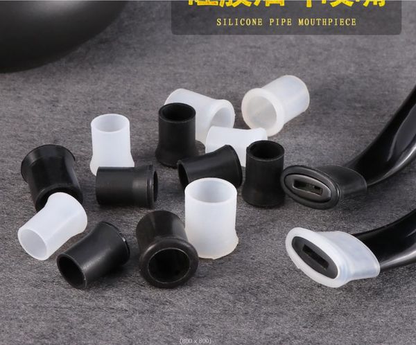 Smoking Pipe Accessoires pour cigarettes Gel de silice de qualité alimentaire Taille de la morsure Tache noire et blanche Porte-tuyau en gros Manchon de protection