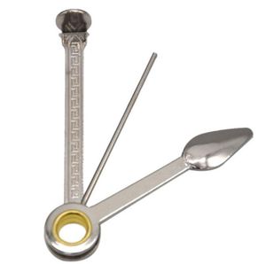 Nettoyeur de Pipe à fumer 3 en 1, outils de nettoyage, couteau de nettoyage en acier inoxydable, ensemble d'outils, cuillère de ramassage Tamper9617329