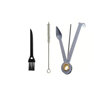 Nettoyeur de pipe à fumer 3 en 1, outil de nettoyage portable, cuillère en métal, alésoirs, cigares, narguilés, couteau à chicha, kit pliant avec brosse et grattoir