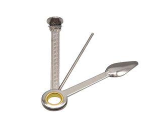 Fumer pour tuyauterie 3 en 1 outil de nettoyage de tuyaux de fumer Pick Resamères à la cuillère en métal Tamper Cutter Cutter Hookahs Shisha Couteau pliant K3165734