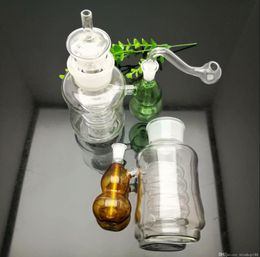 Pipe à fumer Mini narguilé bongs en verre forme en métal coloré bouteille de lait en spirale de gourde externe classique bouteille de narguilé en verre