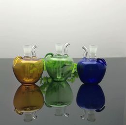 Pipe à fumer Mini narguilé bongs en verre Forme en métal coloré Ensemble à fumer en pot de pomme en verre coloré