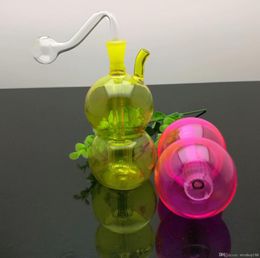 Pipa para fumar Mini cachimba bongs de vidrio Forma de metal colorido Calabaza de color Tubo de agua de vidrio filtrado silencioso