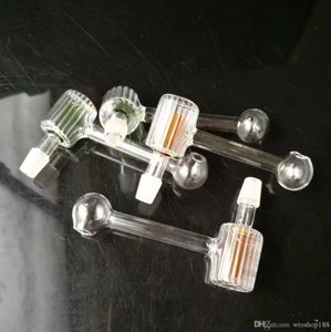 Pipe à fumer Mini narguilé bongs en verre coloré en forme de métal rayé friteuse à filtre double couche