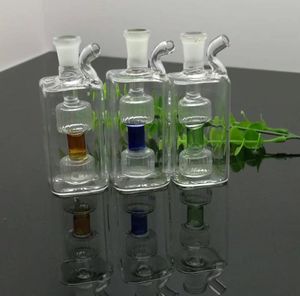 Rookpijp mini -waterpijpglazels kleurrijke metalen vorm mini vierkant glazen waterpijpfles