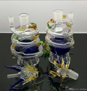 Rookpijp Mini Hookah Glass Bongs Kleurrijke metalen vorm Kleurrijke multi -spiraalvormige opgerolde Dragon Glass Hookah Kettle