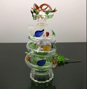 Pipa de fumar Mini cachimba bongs de vidrio Forma de metal colorido Botella de agua de vidrio de dragón de gran tamaño de color