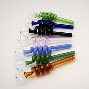 Smoking Pipe Multi Colors Pyrex Glass Oil Burner Pipes DAB RIGHT voor Dry Herb Kleurrijke Accessoires Tobacco Tool