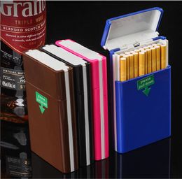 Pipe à fumer Abaissant le couvercle à ressort, allongeant la boîte à cigarettes fine, 20 pièces en plastique, personnalisées, automatiques et portables