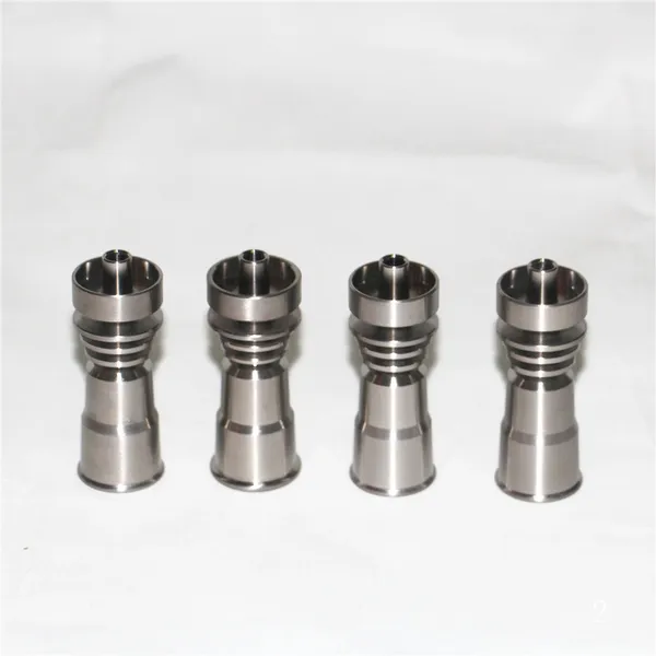 Pipe à fumer Universal Domeless Male Titanium Nail 4 en 1 14mm 18mm 19mm double fonction GR2 pour huile de cire narguilé tuyau d'eau vaporisateur Dab Rigs