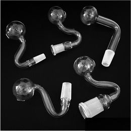 Rookpijpen 10 mm 14 mm 18 mm mannelijk vrouwelijk heldere dikke pyrex glazen olieverbrander water voor rigs bongs grote kommen drop levering home tuin dh0nm