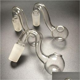 Pipes À Fumer 10Mm 14Mm 18Mm Mâle Femelle Narguilé Clair Épais Pyrex Verre Brûleur À Huile Eau Pour Rigs Bongs 30Mm Grands Bols Goutte De Fumée De Dh6Vf