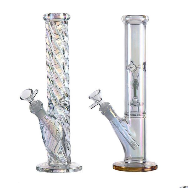 Pipas para fumar Bongs de agua de vidrio de 12.5 pulgadas Bong de arco iris Cubilete luminoso Cachimba con vástago de 14 mm para entrega directa a casa G Dhadu