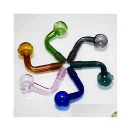 Pipes à fumer 14 mm d'épaisseur en verre brûleur à mazout tuyau bol à tabac 30 mm grosse boule Colorf eau Bong adaptateur livraison directe maison jardin Househ Dhrma