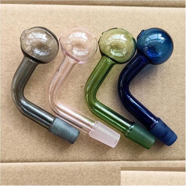 Pipes À Fumer 14Mm D'épaisseur En Verre Brûleur À Huile Tabac Bol 30Mm Big Ball Colorf Eau Bong Adaptateur Pyrex Dab Rig Percolater Bols Transp Dh7Ur