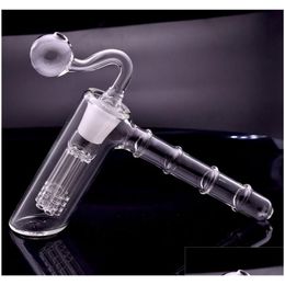 Tuyaux de fumer 1pcs en verre marteau pipe d'eau de bang 6 bras percolatateur de percolatrice poignée mini avec baisse du brûleur à huile de 18 mm