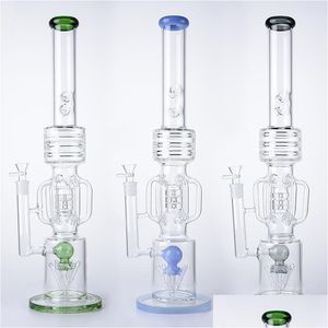 Pipes Pour Fumer 21 Pouces Gros Narguilés Bongs En Verre Épais Recycleur Bong Tambour Baril Perc Eau Fente Fusée Percolateur Huile Dab Rigs 14Mm Dhwam