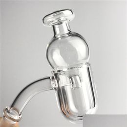 Tuyaux de fumer 25 mm xl en quartz biseauté banger nulle ronde inférieur avec narguilé m épais bettère inséré en verre plat en verre pour la chute dhtqf