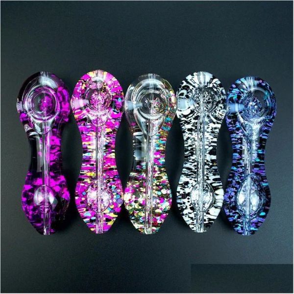 Pipes à fumer 5 verre de glycérine main 140G Beautif eau Bong accessoires de tabac Dab Rig Art brûleur à huile cuillère cadeau livraison directe maison BJ