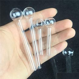 Pipes à fumer 6cm 10cm 12cm Tuyau de brûleur à mazout en verre Mini épais Pyrex Clear Test St Tube Brûleurs pour accessoires de bang à eau Livraison directe Otxtn