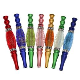 Pipes de fumer 7 couleurs lumineuses pipe métal diamant dames fashion portable porte-cigarette accessoires ménagers livraison de gouttes à la maison ga dhtcw