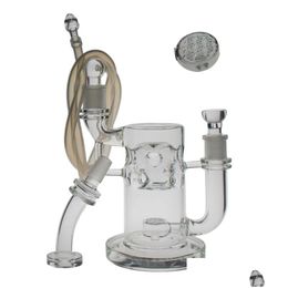 Pipes à fumer 70mm narguilés plus grand vaporisateur bang suisse épais droit Fab Dab Rig Saml verre vapeur avec graine de vie Perc taille de joint 1 Ot4Dl