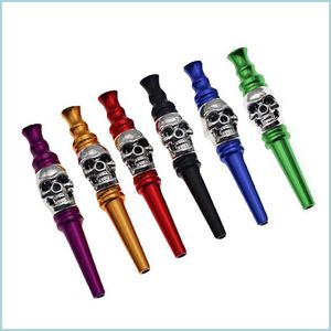 Pipes À Fumer 77Mm Couleur Skl Tuyau En Plein Air Portable Porte-Cigarette En Métal Accessoires De Fumer Cadeau Créatif Drop Delivery 2022 Accueil Dhjqx