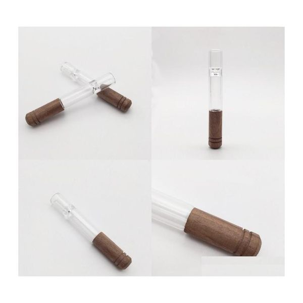 Pipes à fumer 84mm narguilé portable verre clair porte-cigarette en bois accessoires Adt mode tuyau de haute qualité 10 5Mla G2 Drop Deliv Dh2Xw