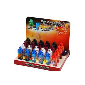 Rookpijpen Acryl Glass Snuff Pill Box Case Rocket Accessoires 36mm 51 mm Twee size container dozen met lepel Mtiple -kleuren Drop Dh7ig