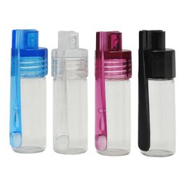 Pipes à fumer Acrylique Snuff Bottle Case Conteneurs Snorter Kit avec couvercle de cuillère Portable Sniff Pocket Durable Snuffer Mix Couleur Snort Sa Dhgyq
