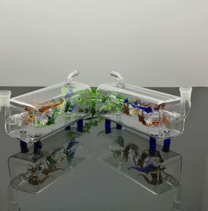 Pipes de fumer aeecssesy gobelet en verre Bongs accessoires gratuits pour le pot de dragon de tube carré classique