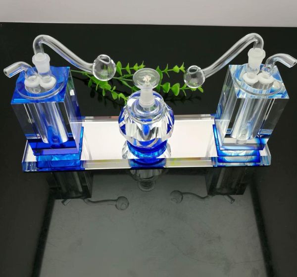 Tuberías fumadoras aeecssories de vidrio Hookahs bongs lámpara de alcohol de vidrio gemelo