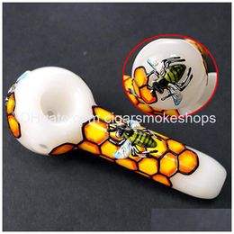 Smoking Pipes Beautif 3D Verre Abeille Peigne Dogo Cuillère Pipe Pour Handpipes Bongs Tabac Navire Drop Delivery Maison Jardin Ménage Sundrie Dh5Sp