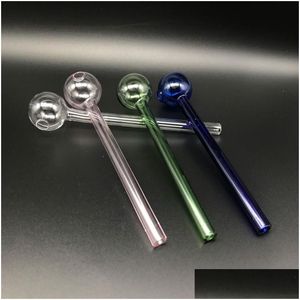 Pipes à fumer Accessoires Beracky 6,0 pouces 15 cm de longueur Pyrex Verre Tuyau de brûleur à mazout Clair Bleu Vert Heady Eau Goutte À La Main Livraison Ho Dhms6