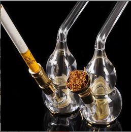 Pipes à fumer en laiton et verre organique, narguilé, sac à cigarettes, filtre à tabac transparent, eau à double usage